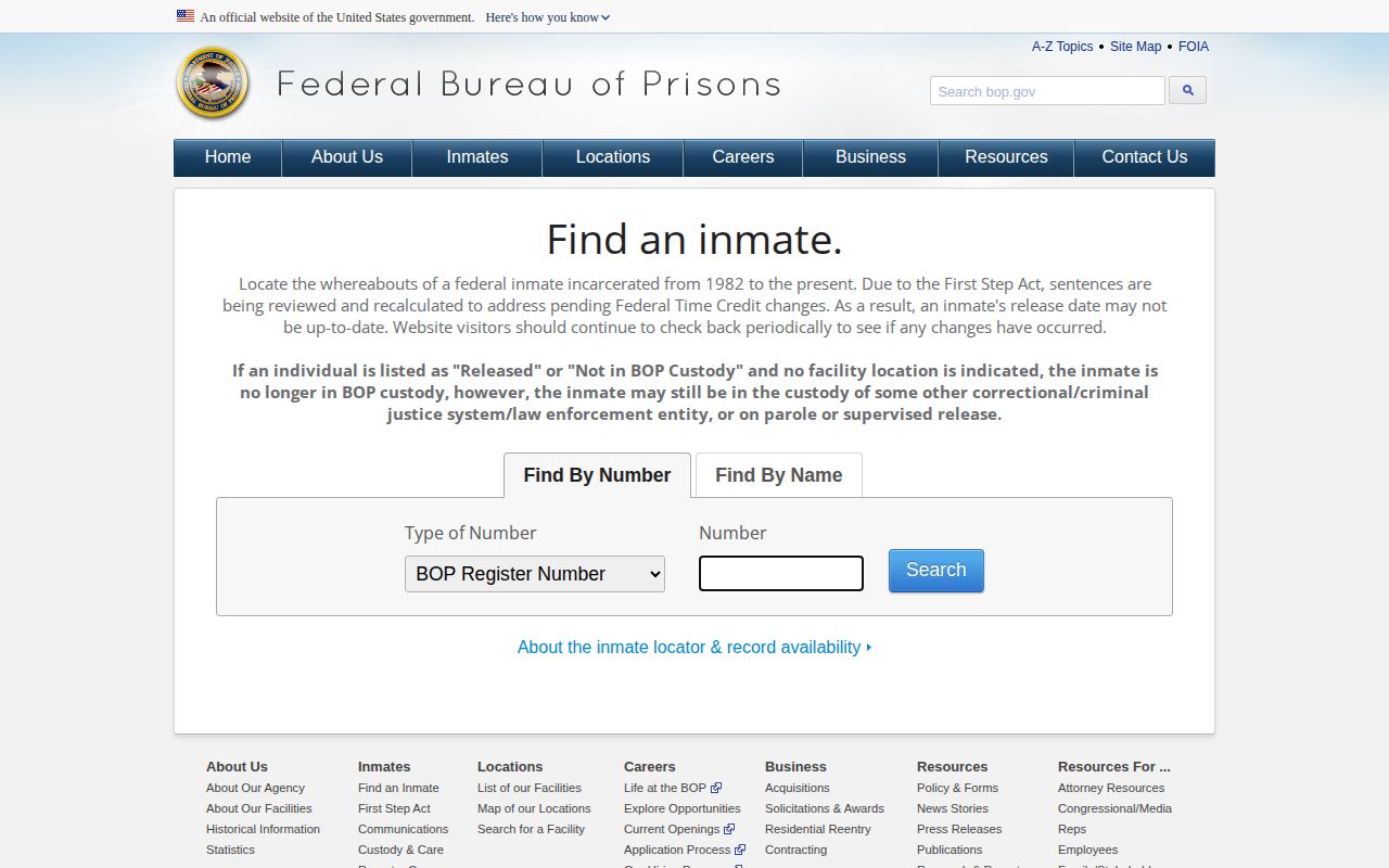 Federal locator fields for released inmates connected to Elk County