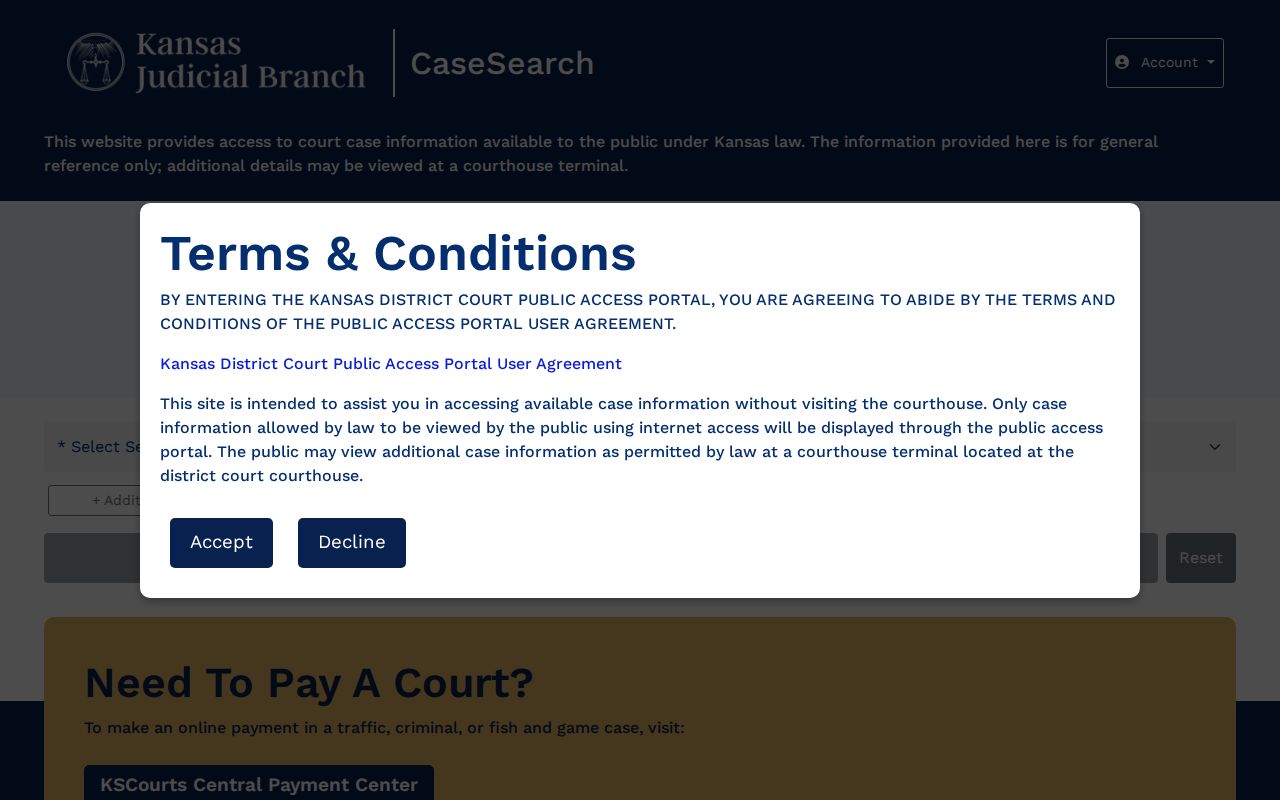Kansas Smart Search for Elk County inmate release orders