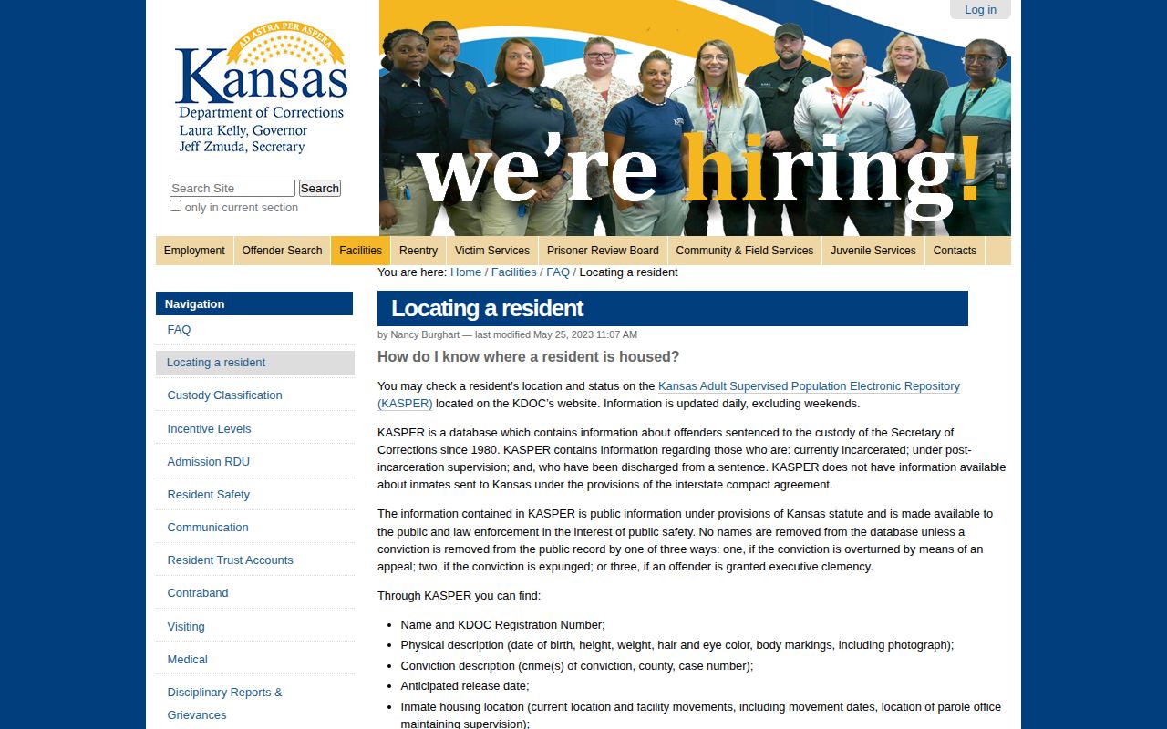 Kansas Department of Corrections release-date field guidance